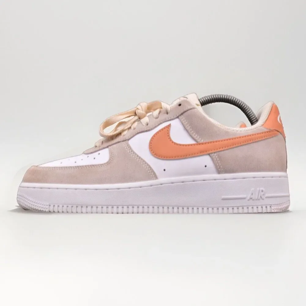 Nike Air Force 1 '07 Sneakers Tennis Shoes Women’s 9.5 White Beige Tan Suede